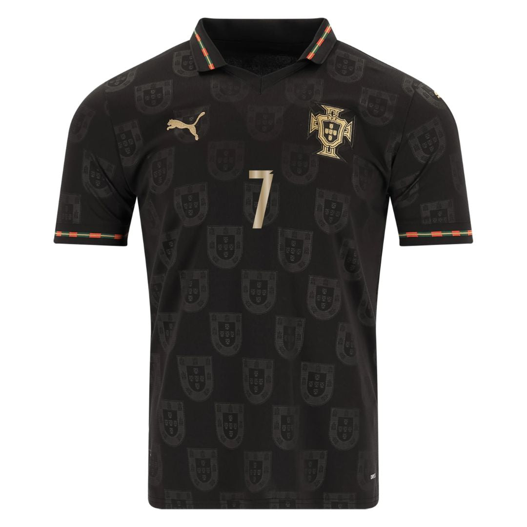 Portugal World Cup Fan Jersey Black Panther 2026 #13 Eusebio and #7 Ronaldo